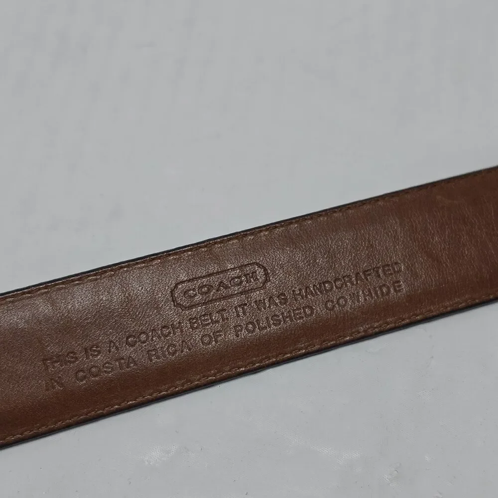 Coach Women’s Black Shine Leather Classic Belt Sz 36 Minimalist Business Casual
